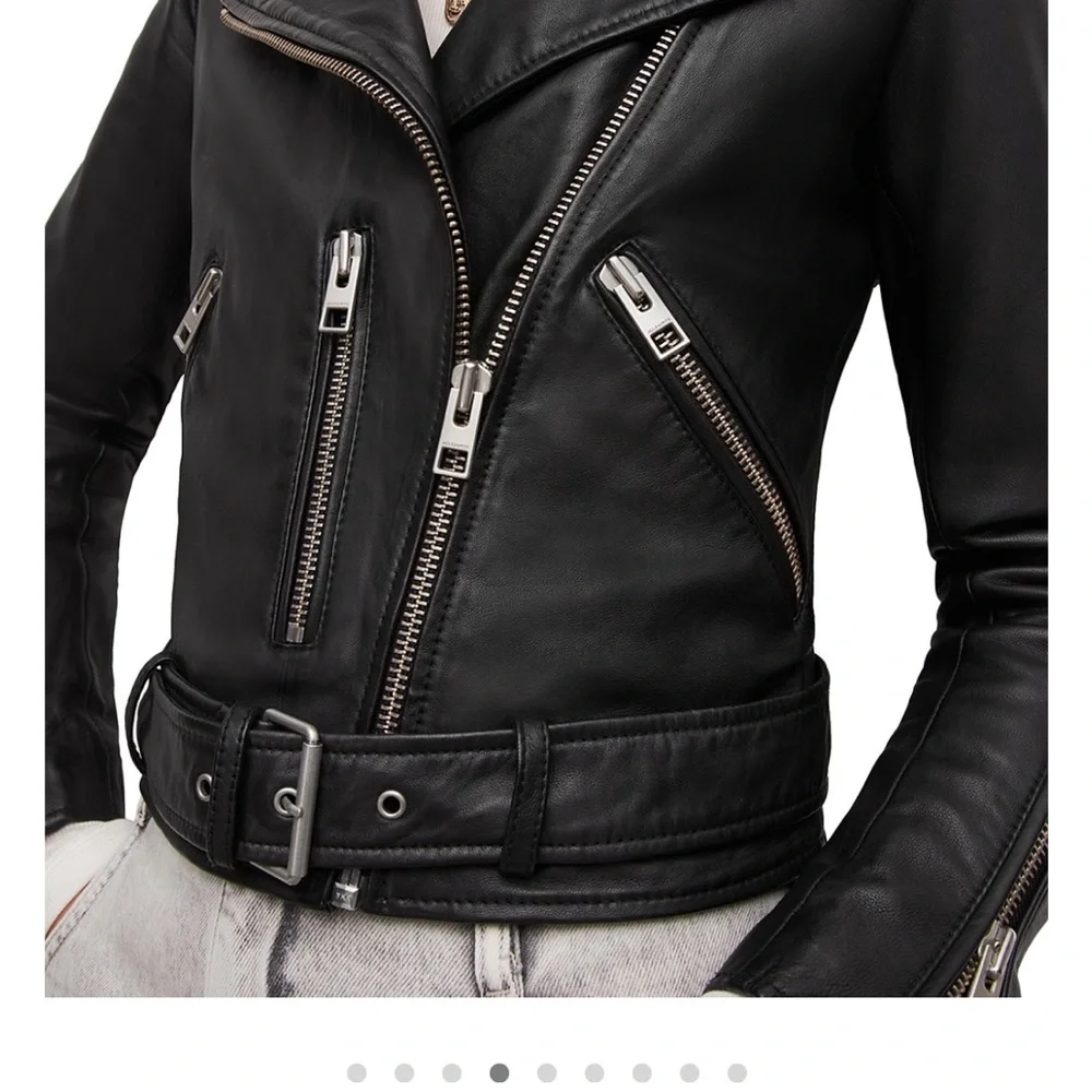 All Saints Leather Biker Jacket - Picture 2 of 6